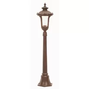 Image of Loops - Outdoor IP44 1 Bulb Short Mini Lamp Post Rusty Bronze Patina LED E27 100W