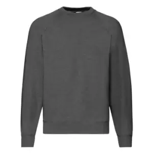 image of Fruit Of The Loom Mens Raglan Sleeve BelcoroA Sweatshirt (XL) (Dark Heather)