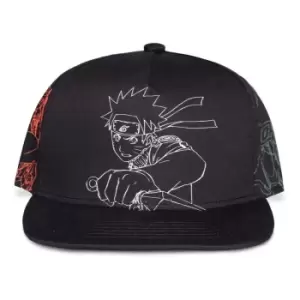 Image of Naruto Shippuden Snapback Cap Outline Characters