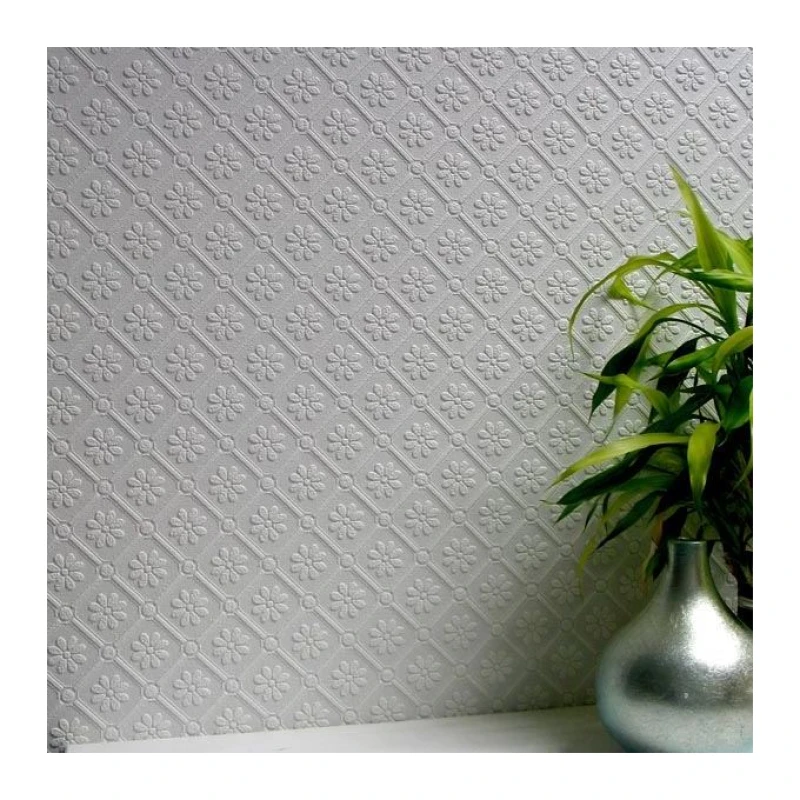 Image of ANAGLYPTA Anaglypta - Textured Wallpaper with 3D Surfaces Embossing - Floral Flower Wallpaper Paintable Textured Wallpaper Paper Vinyl Wallpaper White