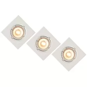 Focus Modern Recessed Downlight - LED Dim. - GU10 - 3x5W 3000K - White - Set of 3