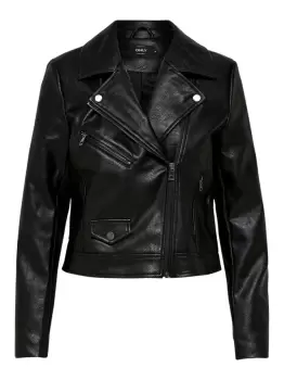 Image of ONLY Leather Look Jacket Women Black