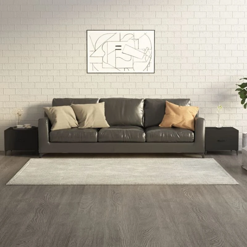 Image of Vidaxl Coffee Table With Metal Legs 2 Pcs Black 50X50X40 Cm, Black 812729
