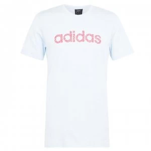 image of adidas Shoes Logo Mens T-Shirt - LtBlue/Red