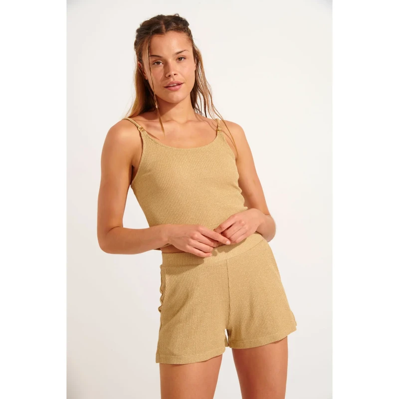 Image of banana moon Womens shorts Banana Moon Aska Goldenrib Jaune Female L