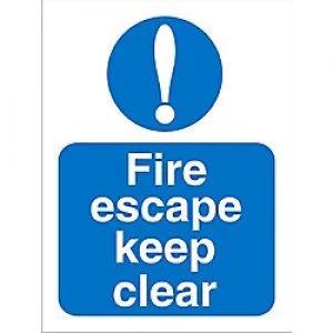 Image of Mandatory Sign Keep Clear PVC 20 x 15 cm