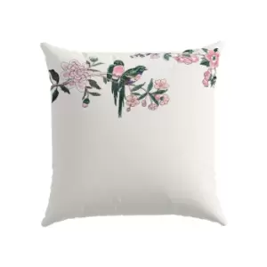 Image of Sanderson Chinoiserie Hall Pair of Square Embroidered Pillowcases, Blueberry