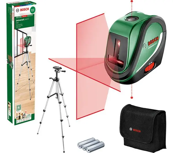 Image of Bosch UniversalLevel 2 Cross Line Laser Level Set 4059952647968