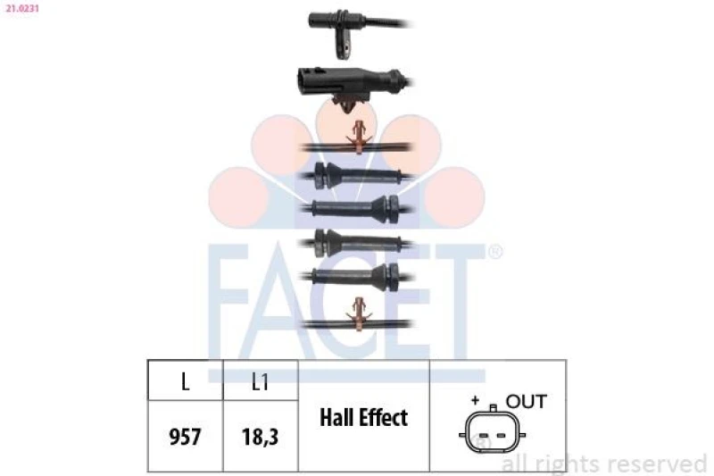 Image of FACET ABS sensor FACET 21.0231