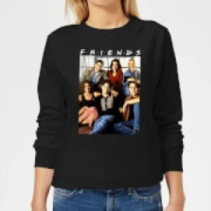 Image of Friends Vintage Character Shot Womens Sweatshirt - Black