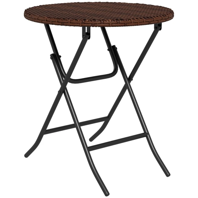 Image of Outsunny Foldable Rattan Outdoor Coffee Table - Brown 867-216V00MB