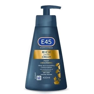 image of E45 Rich 24hr Cream Fast Absorbing 400ml