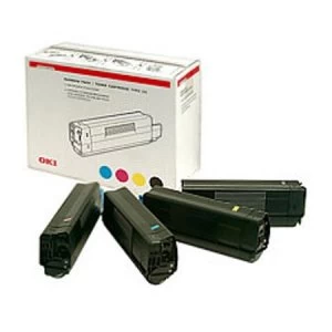 Image of OKI 43112702 Rainbow Pack of 4 Toner Cartridges CMYK