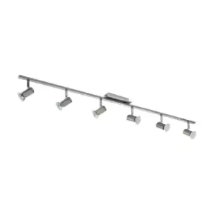 image of Semi Flush Ceiling Light Colour Satin Nickel Chrome Shade Bulb GU10 6x5W