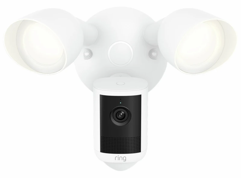 Image of Ring Ring Floodlight Cam (2nd Gen) Retinal 2K Wired Smart Security Camera - White