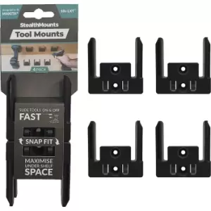 image of Stealth Mounts 4 Pack Tool Mounts For Makita 18V LXT Tools Black