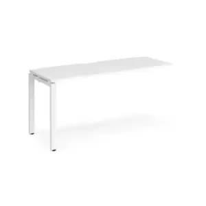 Image of Bench Desk Add On Rectangular Desk 1600mm White Tops With White Frames 600mm Depth Adapt