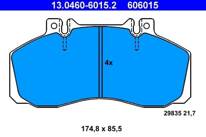 Image of ATE 13.0460-6015.2 Brake pad set excl. wear warning contact Brake Pad Set,disc brake (402)