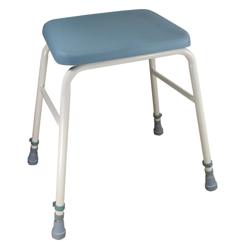 Image of Loops Height Adjustable Perching Stool - 500 650mm Height - Padded Wipe Clean Seat Multi