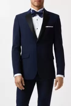 image of Mens Skinny Fit Navy Tuxedo Suit Jacket