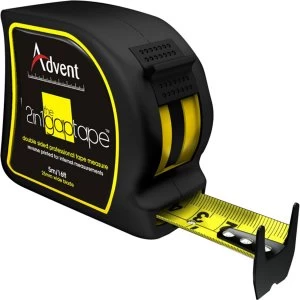 image of Advent 2-In-1 Double Sided Gap Tape Measure Imperial & Metric 16ft / 5m 25mm