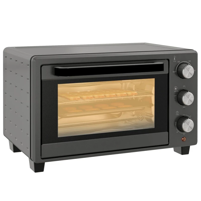 Image of HOMCOM Homcom - Mini Oven, 21L Countertop Electric Grill, Toaster Oven with Adjustable Temperature, Timer, Baking Tray and Wire Rack, 1400W Cream - Cr