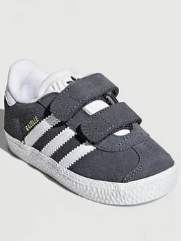 Image of adidas Originals Gazelle Infants - Grey White, Grey/White, Size 5