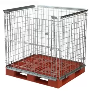 image of GPC Industries Ltd Pallet Retention Cage with Half Drop Gate 1000 x 1200 x 1200