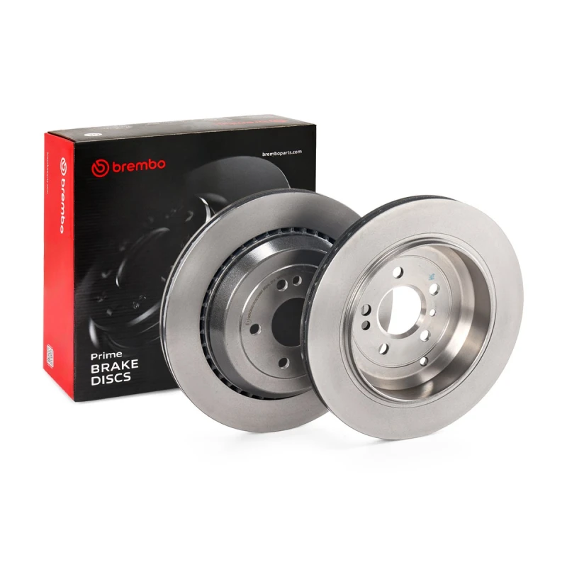 Image of BREMBO 09.R124.21 Brake disc internally vented, Coated, High-carbon, with bolts/screws Brake Disc (82)