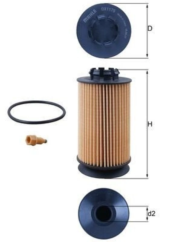 Image of Oil filter MAHLE OX 1175D