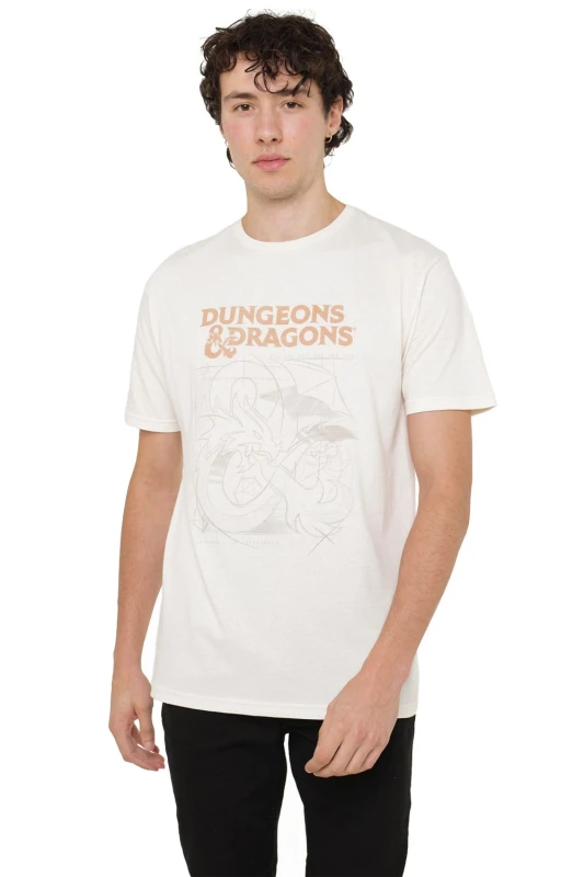 Image of Dungeons & Dragons Men Dungeons & Dragons Sketch Mens Mens T-Shirt Natural Size: Small Natural S Male 5052777736380