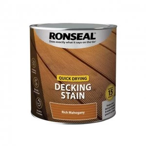 Ronseal Quick Drying Decking Stain Rich Mahogany 2.5 litre