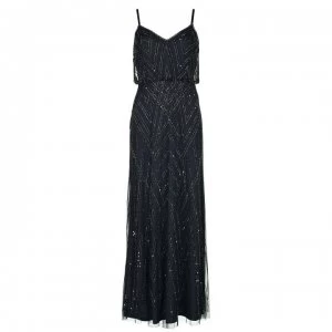 Adrianna Papell Adrianna Papell Beaded Maxi Dress - Navy/Gunmetal