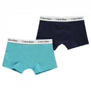 Image of Calvin Klein 2 Pack Trunks - Sky Strpe/Nvy