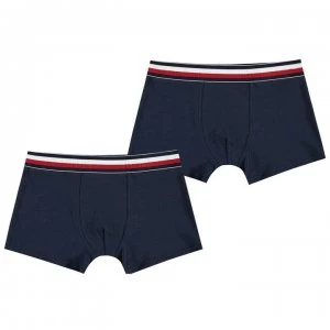 image of Tommy Hilfiger Tommy 2 Pack Plain Trunks - Navy/Navy