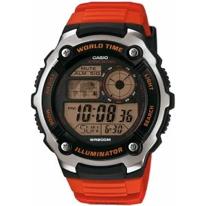 Image of Casio World Time LCD Watch Orange