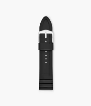 Image of Fossil Men Black Silicone 24mm Watch Strap