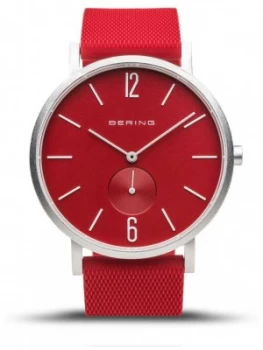 Image of Bering True Aurora Red Rubber Strap Red Dial 16940-509 Watch