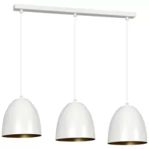 image of Emibig Lenox White/Gold Bar Pendant Ceiling Light 3x E27