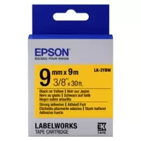 image of Epson LK-3YBW Black on Yellow Labelling Tape 9mm x 9m