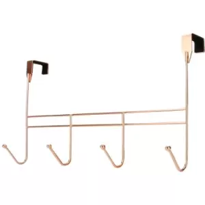 Over Door 4 Coat Hooks Rose Gold M&W - Rose Gold