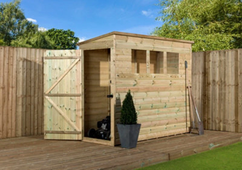 Image of Empire Sheds Empire 2600 Pent 6X3 Pressure Treated Tongue And Groove Wooden Garden Shed Door Left Side Panel (6' X 3' / 6ft X 3ft) (6X3)