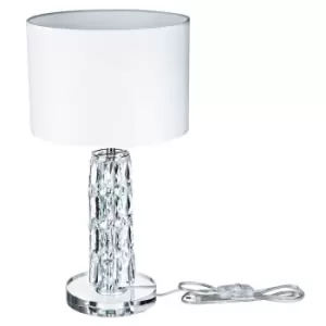 image of Talento Table Lamp Chrome with White Shade, 1 Light, E27