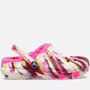 Image of Crocs Kids Marbled Faux Sherpa Lined Rubber Crocs - UK 11 Kids