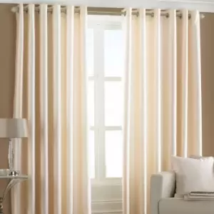Image of Riva Home Fiji Semi-Sheer Ringtop Eyelet Curtains (Pair) Polyester Cream (117X137Cm)