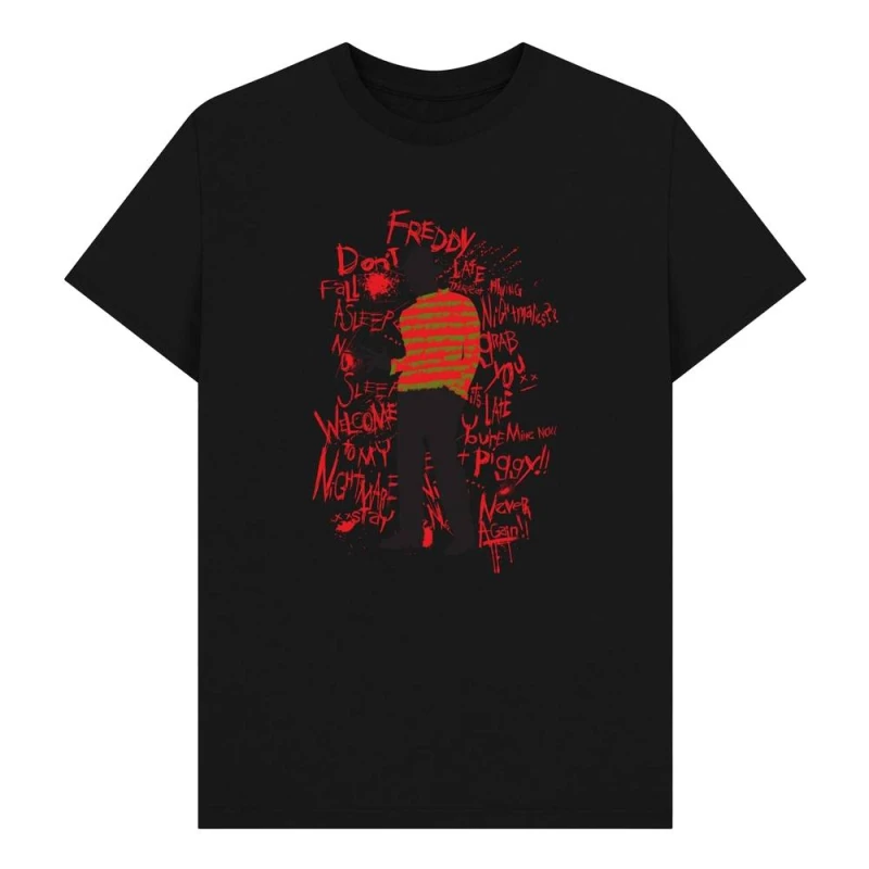 Image of A Nightmare On Elm Street Mens Freddy Krueger Graphic T-Shirt in Black Size: Small Black Male S