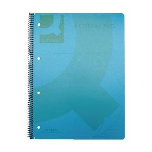 Image of Q-Connect Spiral Bound Polypropylene Notebook 160 Pages A4 Blue Pack
