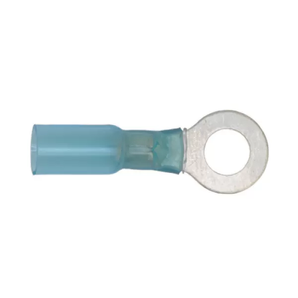 Image of Genuine SEALEY BTSR2584 Heat Shrink Ring Terminal Ø8.4mm Blue Pack of 25