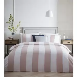 image of Portfolio Alissa Duvet Cover Set Pink Single Striped 200 Thread Count Bedding Set - Pink