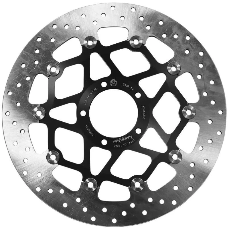 Image of 78B408A4 - Brembo Oro Prime Line Floating Brake Disc For Ducati Monster 1200 ABS 2014-2020 Front Black/Silver/Stainless Steel 78B408A4